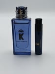 Miniature Mini Dolce & Gabbana K 7.5ml EDT Travel & SAMPLE 0.8ml for Men C54