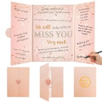 Farewell Guest Book Rose Gold Farewell Gifts for Coworkers Friends We Will Miss You Signing Guestbook Alternative Retirement Going Away Signature Sign Card Board Keepsake Party Decorations for Women