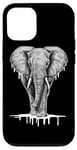 Coque pour iPhone 13 Dripping White Paint Art Éléphant Éléphants