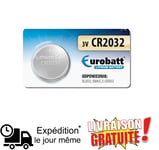 Pile alcaline Eurobatt - Pile Lithium - Bouton CR2032 3V - Non rechargeable - Po