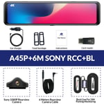 E-ACE 4K Voiture DVR 3840*2160P Dash Cam Rétroviseur 12 amaran Enregistreur Vidéo Sony IMX415 Touristes Objectif Auto Caméra Moniteur De Stationnement - Type With Sony 6M RCC-BL-Aucun