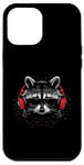 Coque pour iPhone 15 Pro Max Casque d'écoute Raccoon DJ