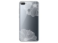 NOVAGO Compatible avec Huawei Honor 9 Lite Coque Souple résistante Anti Choc avec Impression de qualité (Fleur Blanche)