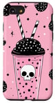 Coque pour iPhone SE (2020) / 7 / 8 Squelette à thé classique à pois Kawaii Grim Reaper Rose