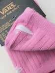 VANS Womens Cyclamen Pink Flat Knit Ankle SOCKS *Embroidered Logo* 4-7.5 36-41