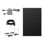 TORNASOL® Kit solaire auto-installable 400W, x1 panneau solaire rigide, bifacial, full black de 420W-DC1500V, inclinaison 20º, protection IP68, connexion schuko|câble MC4, recommandé pour sol plat