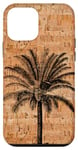 Coque pour iPhone 12 mini Palmier mignon tropical en liège effet imprimé grain de bois