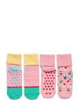 2-Pack Kids Ice Cream Anti-Slip Socks Strumpor Non-slip Multi/patterned Happy Socks