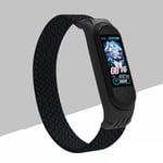 Nylonflätad klockarmband för Xiaomi Mi Band 4 3 Rem Solo Loop NFC Klockarmband Dam Smart Band Present Bälte Correa Mi Band 7 6 5 Svart Black Mi Band 7 6 5 4 3