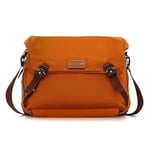 SCHARLAU Sac à bandoulière Air Force One pour homme en tissu et cuir de couleur orange BR12-N08OR, Orange, 40 x 32 x 14 cm, Sac bandoulière