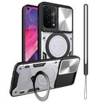 GOTOURED for OPPO A54 5G Phone Case/for OPPO A74 5G Case,Metal Stand Ring Holder,Camera Lens Protector,Slim Bumper Full Protection Shockproof Women Men Cases Cover for OPPO A54 5G/A74 5G (Silver)