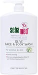 Sebamed Liquid Olive Face and Body Wash Pump Pot 1L For Sensitive Skin UK