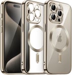 JETech Soft Clear Case for iPhone 15 Pro Max 6.7-Inch, Natural Titanium 