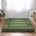 MAXYOYO Matelas Futon de Sol Japonais - Matelas Futon d'appoint Pliable 1 Place Matelas de lit Matelassé pour Les Voyages d'invités et Le Camping (Vert, 90 x 190 cm)