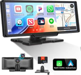 Autoradio Portable sans Fil Carplay Android Auto, Radio Voiture Tactile 9.3 Pouces avec Dashcam, Ecran Carplay Voiture avec Bluetooth Lien Miroir/GPS/Siri/FM/AUX/64G TF.[G974]