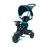 TP Toys 763 4 in 1 Super Deluxe Trike | 10 Months to 3 Years + | Blue | Includes Harness, Adjustable Seat & Sun Canopy