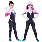 4-10 år flickor Spider Gwen med mask cosplay jumpsuit kostym 5-6 Years