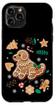 Coque pour iPhone 11 Pro Chien de Noël en pain d'épices doré