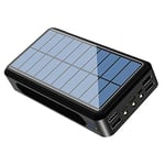 Dailing Solar Power Bank, 30000mAH Wireless Solar Charger Fast Charging with 4 Outputs Portable Charger 3 LED lights Huge Capacity External Battery Pack Compatible for Smartphones and More