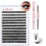 FADLASH DIY Lash Extension Kit Individual Lashes 40P 0.07D Curl 12-18mmClusters Lash Bond and Sea for Eyelash Extensions