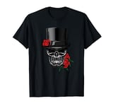 Dia De Los Muertos Day of the Dead voodoo skull red flowers T-Shirt