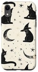 Coque pour iPhone XR Carte de Tarot Vintage Croissant de Lune Chat Noir Chapeau Sorcière