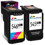 ColoWorld 545 546 Ink Cartridges, PG-545XL CL-546XL Multipack Remanufactured for Canon 545 546 XL Ink Cartridge for Pixma TR4551 TR4550 TS3450 TS3350 MG2550s TS3150 MG3050 Printers(1 Black,1Colour)