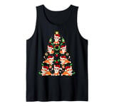 Cat Xmas Decoration Santa Hat Cat Christmas Tree Tank Top