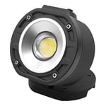 ANSMANN Projecteur chantier FL1100R – Projecteur LED COB 10W rechargeable et pivotant – Lampe de travail d'une puissance de 1 100 lumens & 2 696 lux pour une distance d'éclairage de 52 m max.