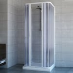 CABINE DE DOUCHE 3 PAROIS PAROI DE DOUCHE EN PVC 80x90 CM 2 PORTES