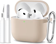 Coque Compatible Avec Airpods 4 Case 2024, Étui Protection Antichoc En Silicone Souple Pour Apple Airpods 4Ème Generation Housse Avec Kit De Nettoyage Et Mousqueton [Led Visible], [CAS313839]