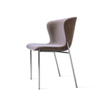Friends & Founders - Pipe Chair, Chrome Legs - Fabric Cat. 4 Ritz 4512 - Ruokapöydän tuolit - Ida Linea Hildebrand - Ruskea,Beige - Metalli/Tekstiili materiaali