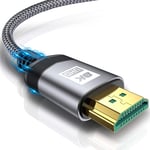 Cable Hdmi 2.1 8K 50Cm Ultra Hd 48Gbps Ethernet High Speed 8K@60 Hz,4K@120 Hz,Hdcp 2.2&2.3,Dolby Vision,3D,Vrr,Compatible Avec Ps5/4/3,8K Gaming,Tv,Lecteur Blu-Ray,Projecteur