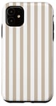 Coque pour iPhone 11 Joli motif rayé neutre beige clair lignes verticales