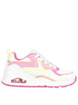 Skechers Girls Uno Gen1 Color Surge Memory Foam Trainer - White, White, Size 13 Younger