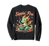 Sippin’ Fire Cute Dragon Tea Lover Sweatshirt