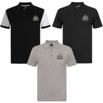 Newcastle United Herr Polotröja Crest OFFICIELL Fotbollspresent Black Large