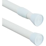 Tringle à rideau extensible, 120–220 cm, barre de serrage, sans perçage, douche, fenêtre, blanc - Relaxdays