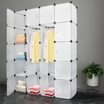 Hengda - Système d'étagères Armoire à vêtements 20 cubes avec portes Étagère enfichable Vestiaire diy