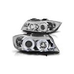 Viking Choice - Phares double halo jantes bmw E90/E91 03 05-08 08 angel eyes chrome - Chrome