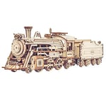 ROKR Train en Bois à Construire - 3D Puzzle Maquette Bois - Maquette mécanique pour des Enfants et des Adulte (Prime Steam Express)