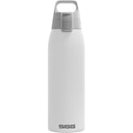 SIGG - Gourde Isotherme 1L - Shield Therm One White - Rando, Fitness, Yoga - Convient Aux Boissons Gazeuses - Étanche - Passe Au Lave Vaisselle - Sans BPA - Acier Inoxydable 90% Recyclé - Blanc