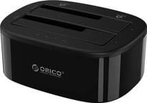 Orico Dokkingstasjon Orico Dokkingstasjon For 2,5 / 3,5" Hdd / Ssd-Stasjoner, 5 Gbps, Usb-C Til Usb-C/A Med Kloningsfunksjon (Svart)