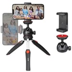 Stable Mini Tripod for Smartphone & Camera - Lightweight & Multifunctional Tripod Stand with Universal 1/4" Mount & Phone Holder Suitable for all Smartphones | Ideal for Filming, Vlogging & Travelling