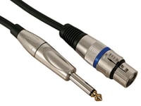 CABLE XLR - XLR FEMELLE vers JACK 6.35 mm - MONO - 10 m..