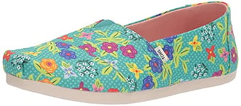 TOMS Women's Alpargata Floral Slip on Flats Loafer, Blue, Multi, 6 UK