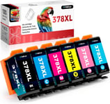 378XL Cartouche Remplacer pour Epson 378 XL Multipack Cartouches Epson 378XL pour Epson Expression Photo XP8700 XP8605 XP8600 XP8500 XP8505 XP-15000(6 Pack)(Q1487)