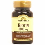 Biotin 5000mcg 60 Tabs By Windmill Health