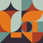 Papier Peint Geometrique Abstrait Vert et Orange Papier Peint Graphique Moderne Papiers Peints Decoratifs Papier Adhesif pou[J5553]