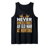 Mens Never Underestimate An Old Man At Hunting Hunter Tank Top